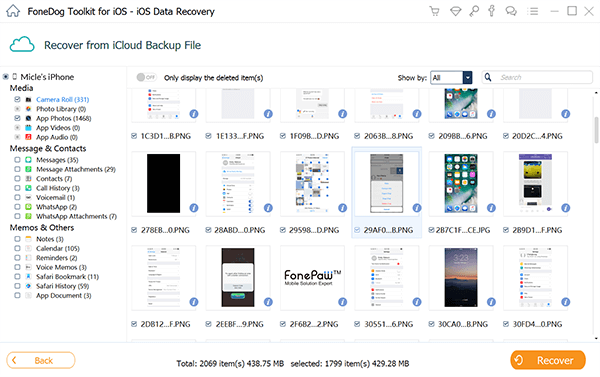 Dostęp do zdjęć iCloud: Odzyskiwanie danych FoneDog iOS