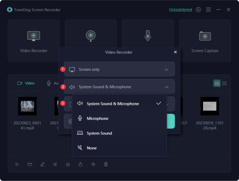 Nagrywanie ekranu w serwisie Netflix - Rejestrator ekranu FoneDog: Ustawienia audio