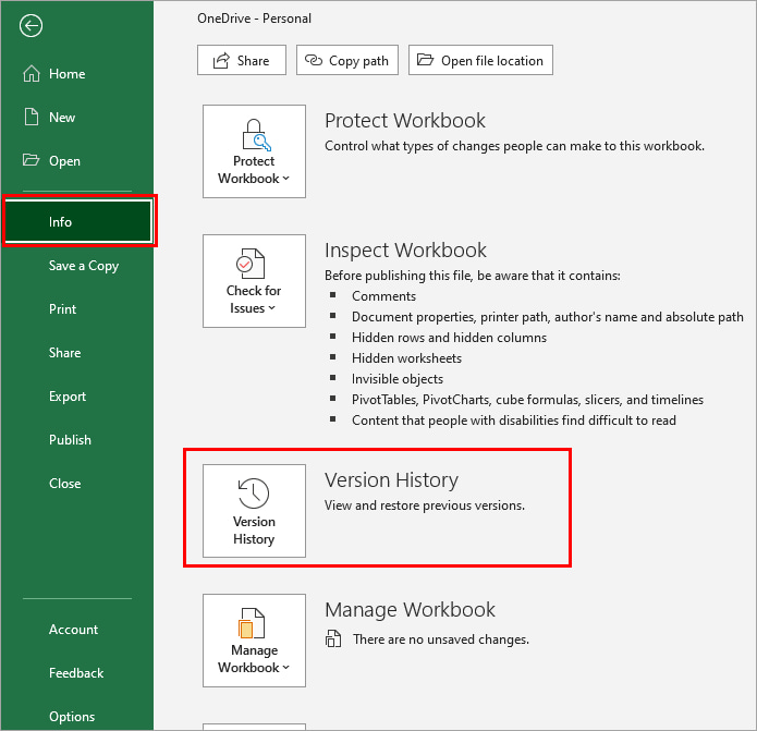 Odzyskaj poprzednią wersję pliku Excel przy użyciu historii wersji w programie Excel