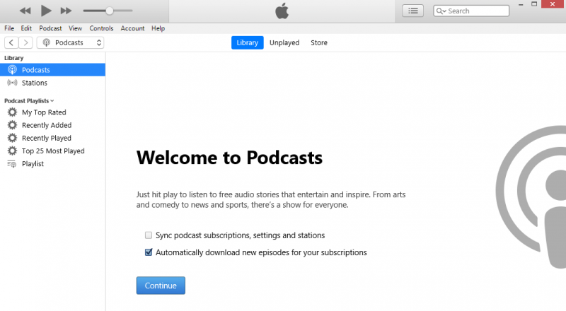 Słuchaj podcastów iTunes na Androidzie