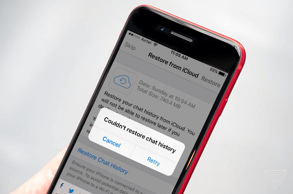 Przywracanie WhatsApp z iCloud nie działa