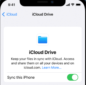 Włącz ustawienia kopii zapasowej iCloud Drive