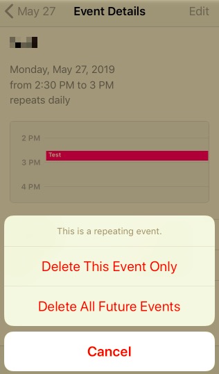 Jak usunąć wydarzenia cykliczne na iPhonie