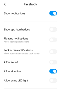Wyłącz powiadomienia Facebooka Android za pośrednictwem ustawień urządzenia