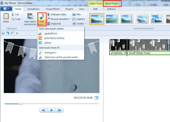 Edytuj MP3 Windows 10 za pomocą Windows Movie Maker