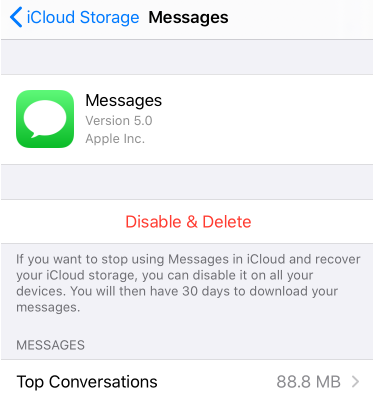 Usuwanie historii iMessage przez iCloud