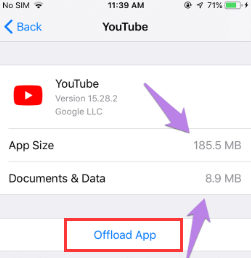 Zwolnij miejsce w YouTube na iOS