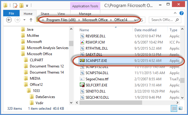 Uruchom SCANPST, aby odzyskać usunięte pliki PST w programie Outlook