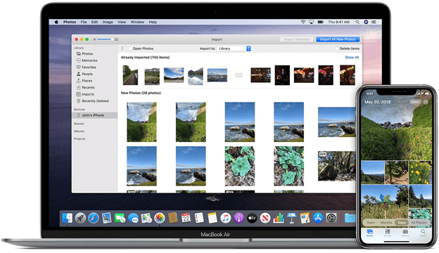 Prześlij zdjęcia z iPhone'a za pomocą aplikacji Zdjęcia na komputerze Mac