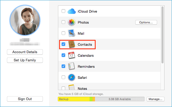 Przenieś kontakty programu Outlook za pomocą iCloud